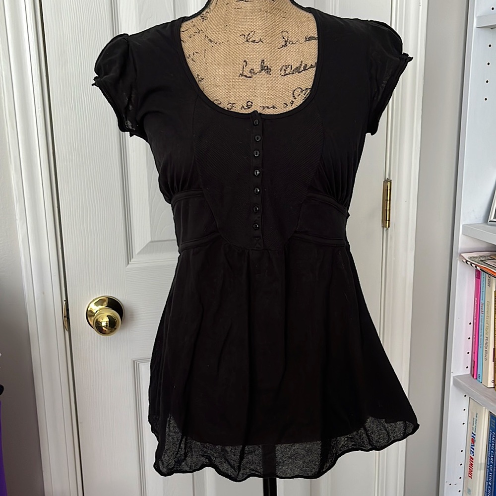 DKNY tie back blouse